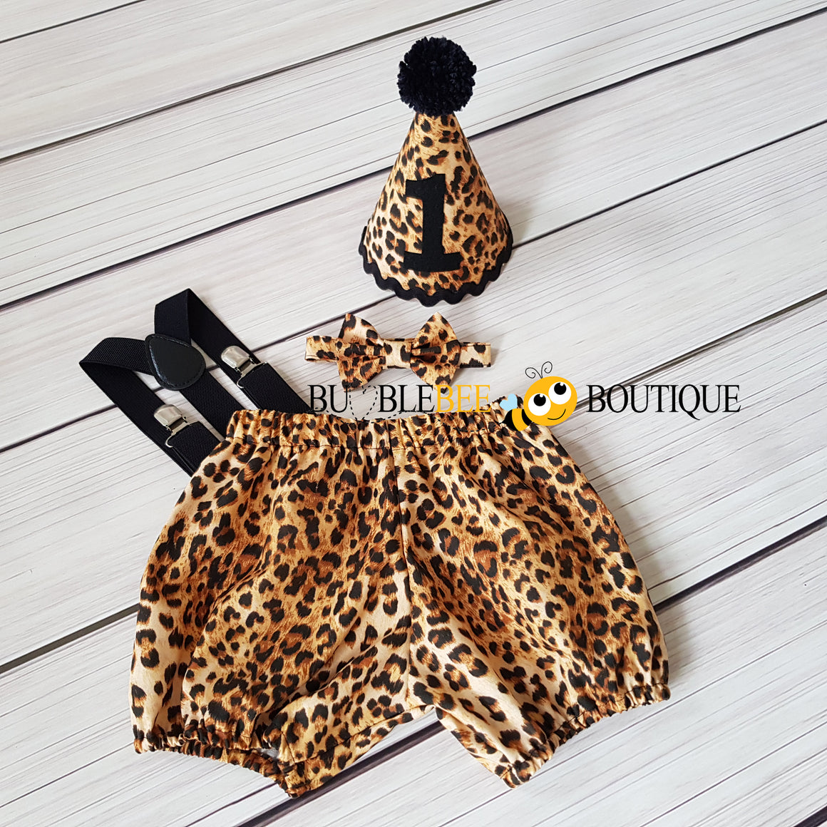 Leopard cake smash outfit
