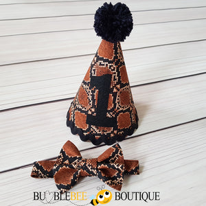 Snake Skin party hat & bow tie