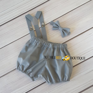 Grey Cake Smash Outfit for Baby Shark theme