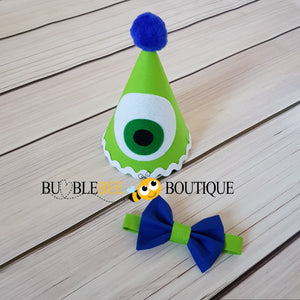 Monsters Inc theme party hat and bow tie for cake smash outfit