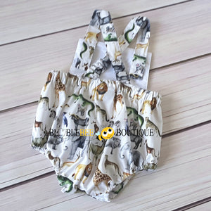 Out of Africa Jungle Animals Romper back view