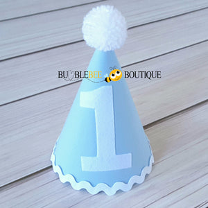 Baby Blue & White Party Hat