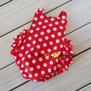 Red and White Polka Dots Minnie Mouse Cake Smash Outfit