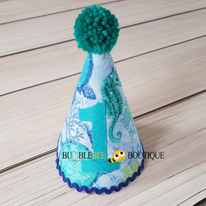 Seahorses & Turtles Party Hat