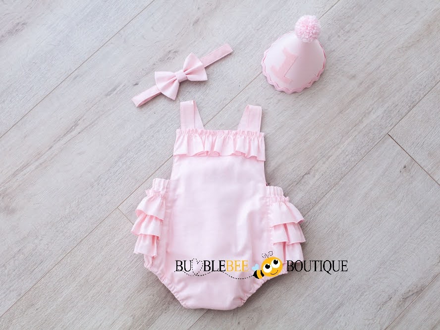 Ballet Pink Girls' Cake Smash Outfit by Bumblebee Boutique