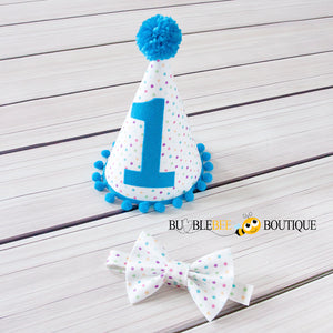 Bambini Dots Cake Smash Outfit Bow Tie & Party Hat