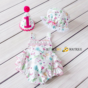 Bambini Floral Girl's Cake Smash Outfit front view
