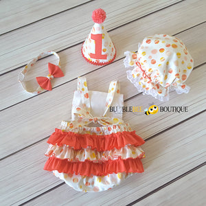 Sunset Spots girl's cake smash outfit back view