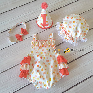 Sunset Spots girl's cake smash outfit front view