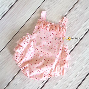 Confetti Pink Girls' Cake Smash Outfit Ruffle Romper front
