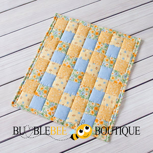 Cornflowers Yellow & Blue Mini Quilt front