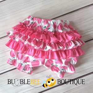 Apple of My Eye Pink Girls Cake Smash Outfit Bloomers back view
