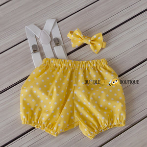 Gone Dotty Yellow Cake Smash Outfit