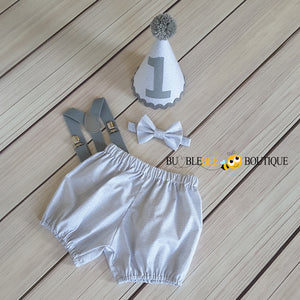 Grey Colour Weave cake smash outfit